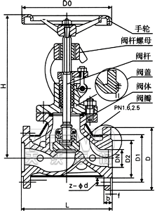 J41W保溫截止閥結構圖