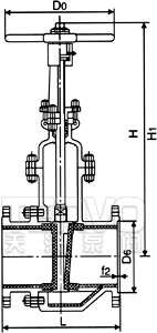 PZ41TC耐磨陶瓷排渣閘閥結構圖